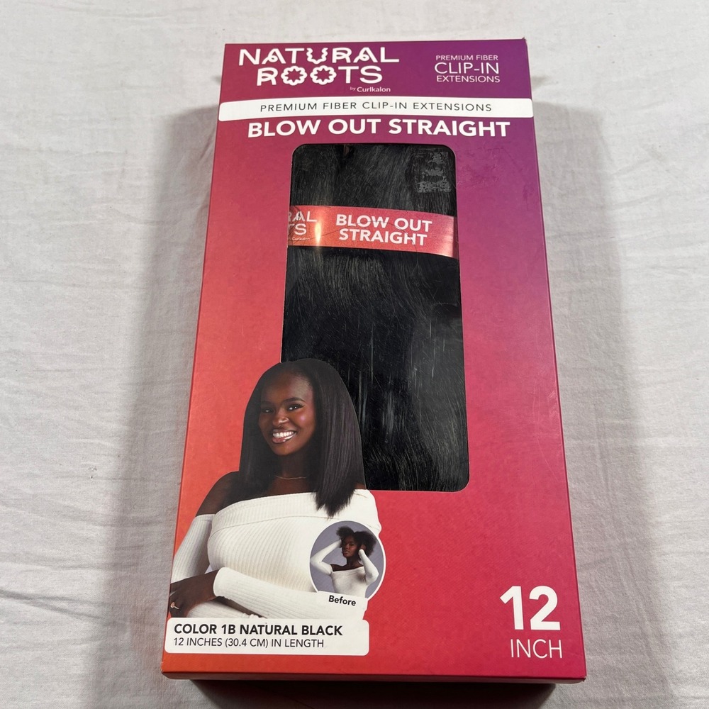 Natural Roots Clip-In Extensions Women 12 Natural Black NEW Blow Out‎ Straight
